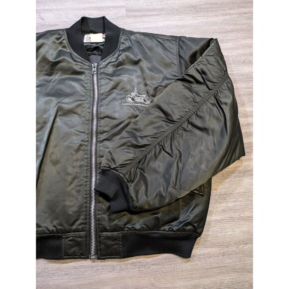 Vintage Indian Motorcycles Satin Bomber Jacket Men's XXL Full Zip Logo Script - Picture 12 of 15